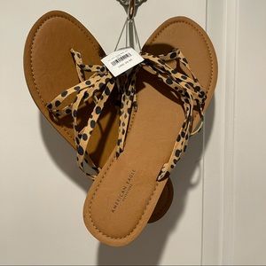 Cheetah flip flops